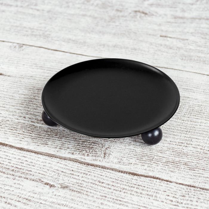 подсвечник чашка на шариках  100 черный