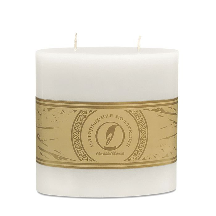 свеча овальная призма 125х63х125 2 фитиля белый