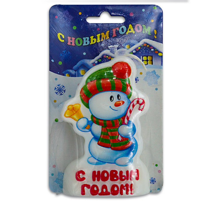 свеча-барельеф "снеговик"