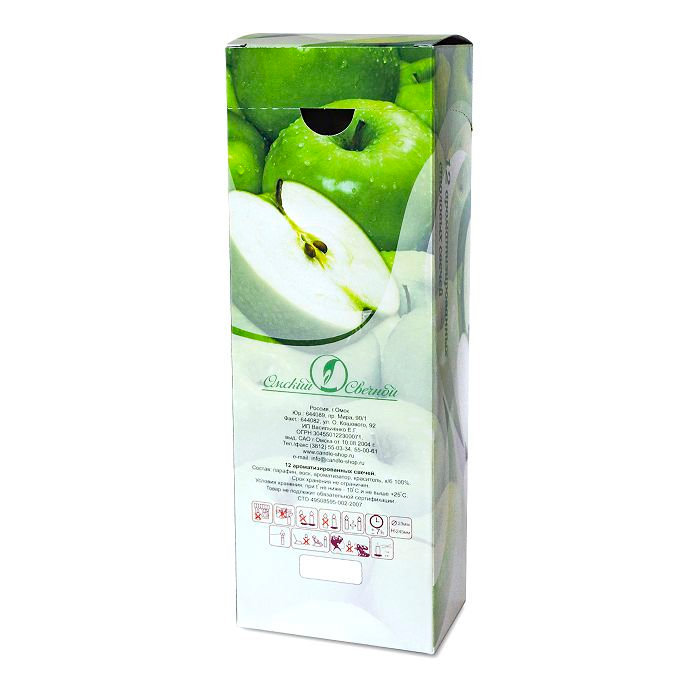 свеча ароматизированная античная 12 шт "яблоко"