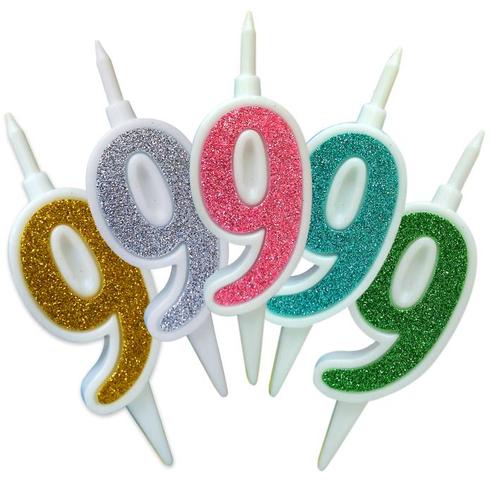 свеча тортовая 9 "суперблеск" микс