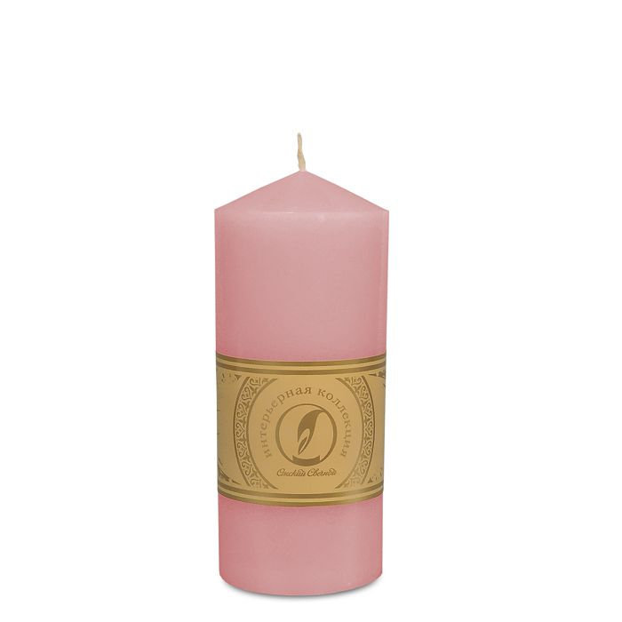 свеча цилиндр с конусом d70h155 розовый