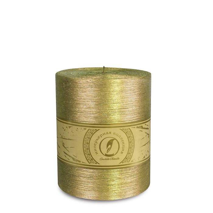 свеча цилиндр d120h150 золото