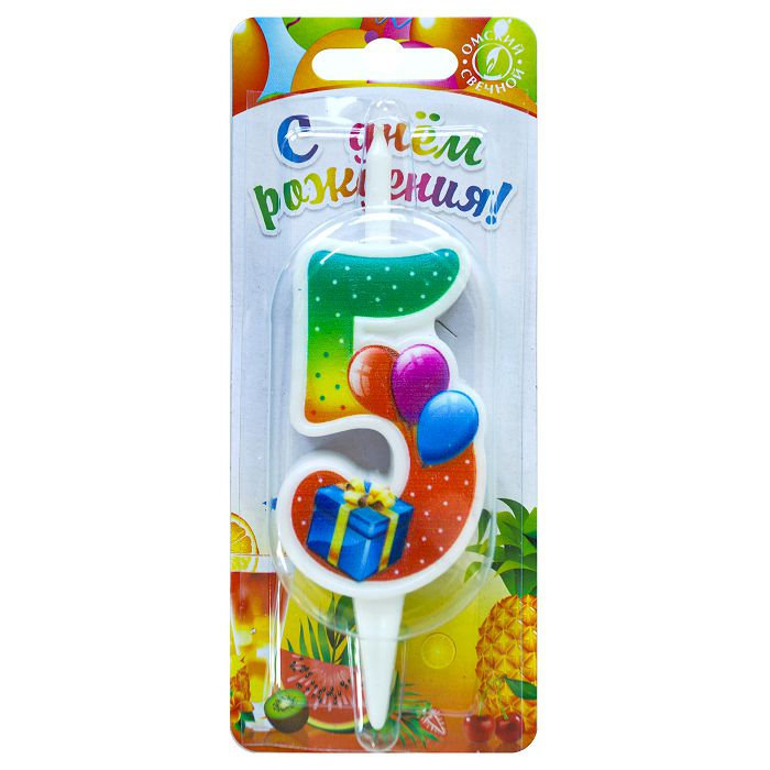 свеча тортовая "С подарком" 5