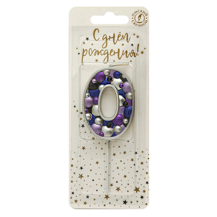 свеча тортовая "пузырьки" мал 0 серебро