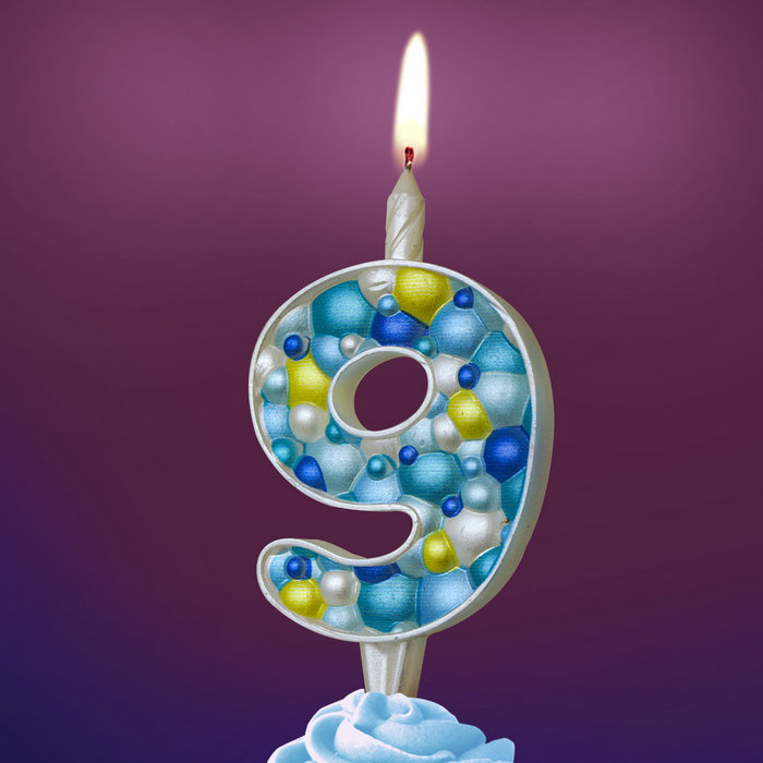 свеча тортовая 9 "Пузырьки" микс