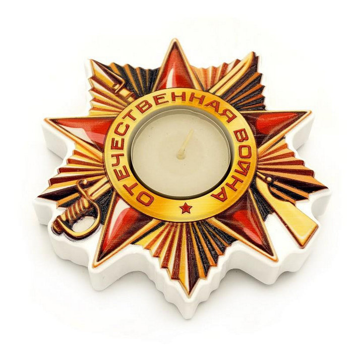 свеча памяти в подсвечнике с ветрогасителем