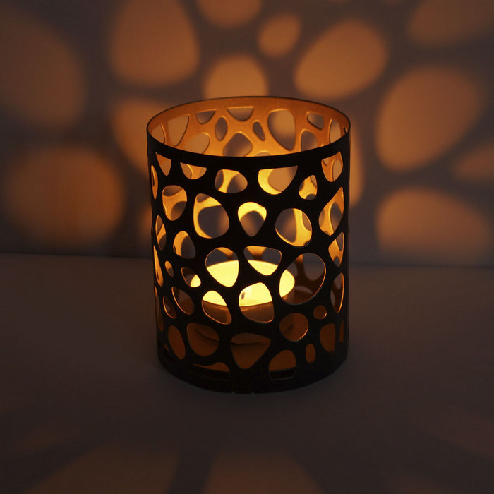 подсвечник "цилиндр № 2" цвет черный с золотом