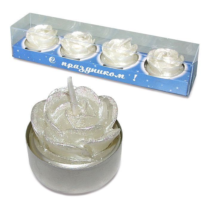 набор свечей розочки перламутровые