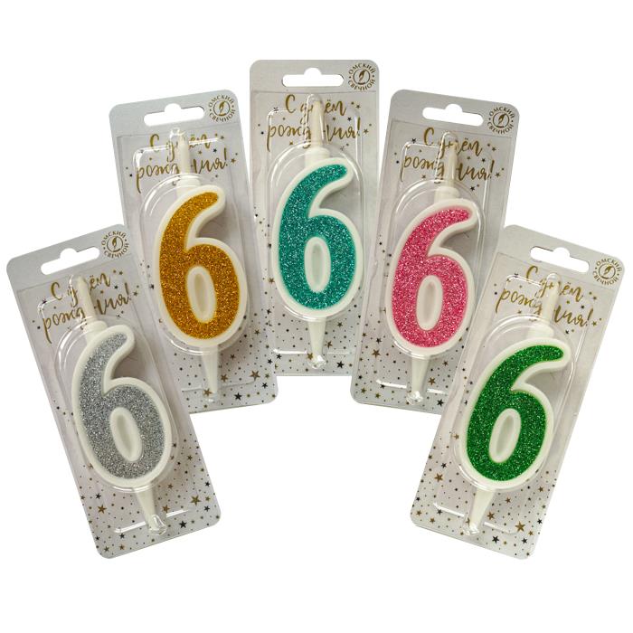 свеча тортовая 6 "суперблеск" микс