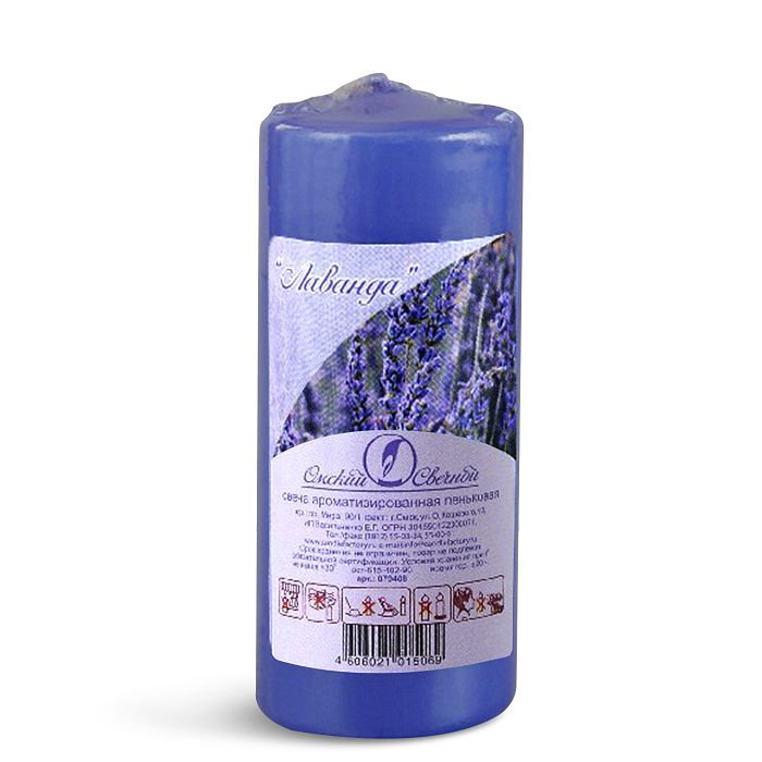 свеча ароматизированная пеньковая 50х115 "лаванда"