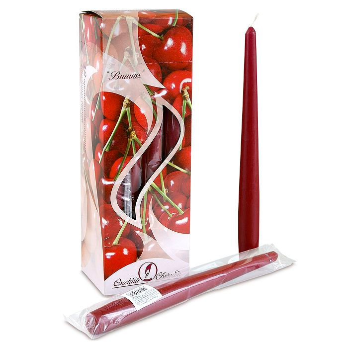 свеча ароматизированная античная 12 шт "вишня"