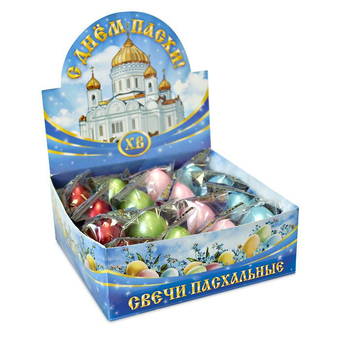 свеча-яйцо металлик (шоу-бокс)