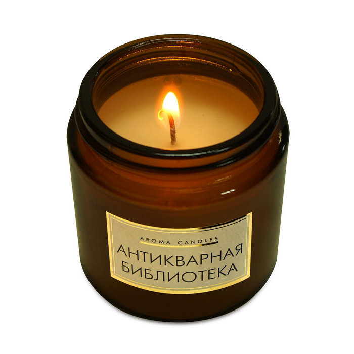 свечи в банке ароматизированные "антикварная библиотека"