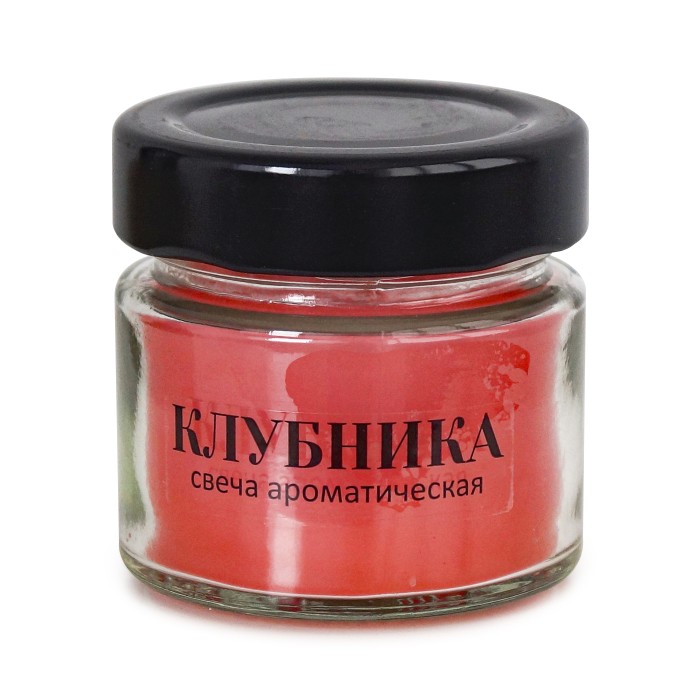свеча в банке ароматизированная  "клубника" 100 мл