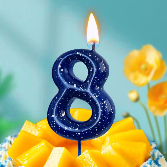 свечи цифры "звездное небо" 8