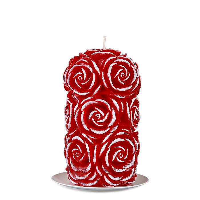 свеча пенек "В Розах" бордо