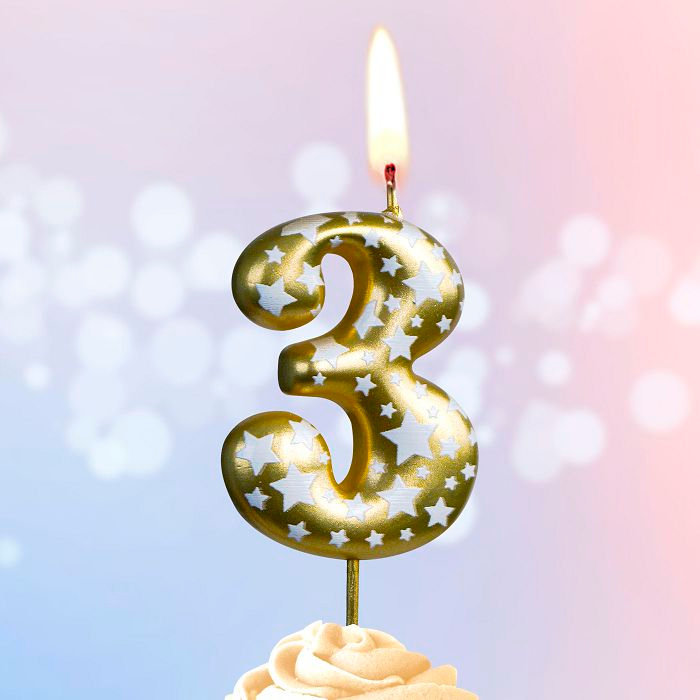 свеча тортовая  3 "Звездочки"