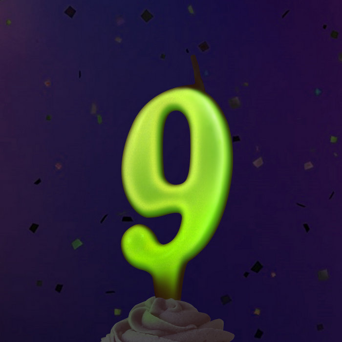 свеча тортовая люминесцентная 9