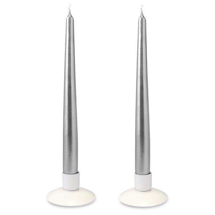 свеча античная 2 шт серебряная