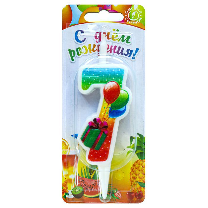 свеча тортовая "С подарком" 7