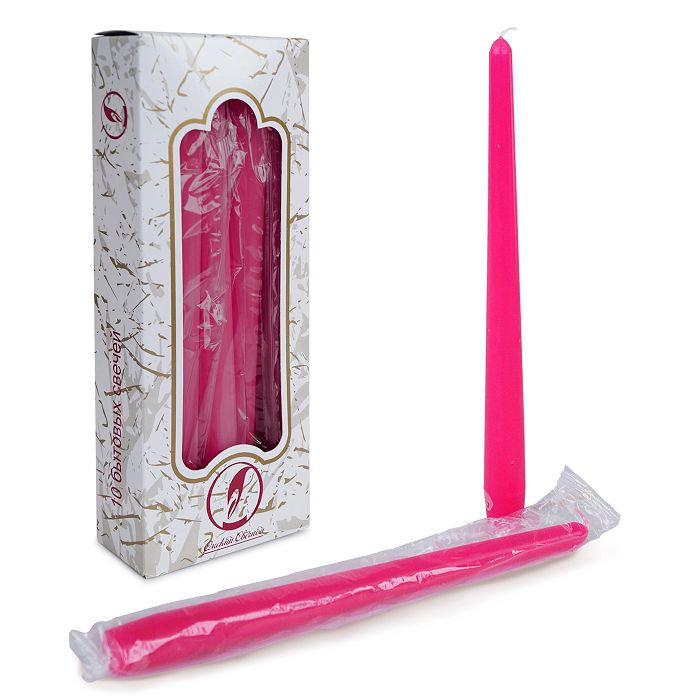 свеча античная 10 шт т. розовая