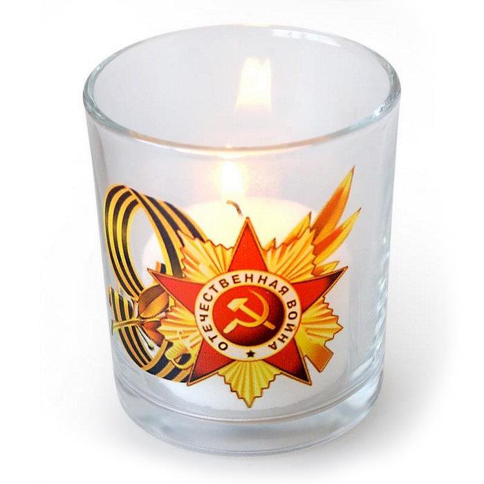 подсвечник со свечей 9 мая