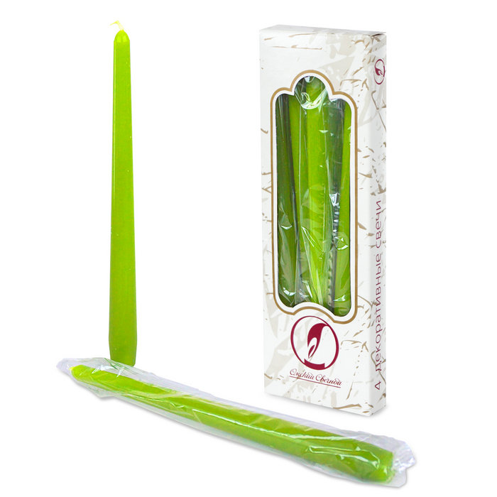 свеча античная 4 шт зеленая