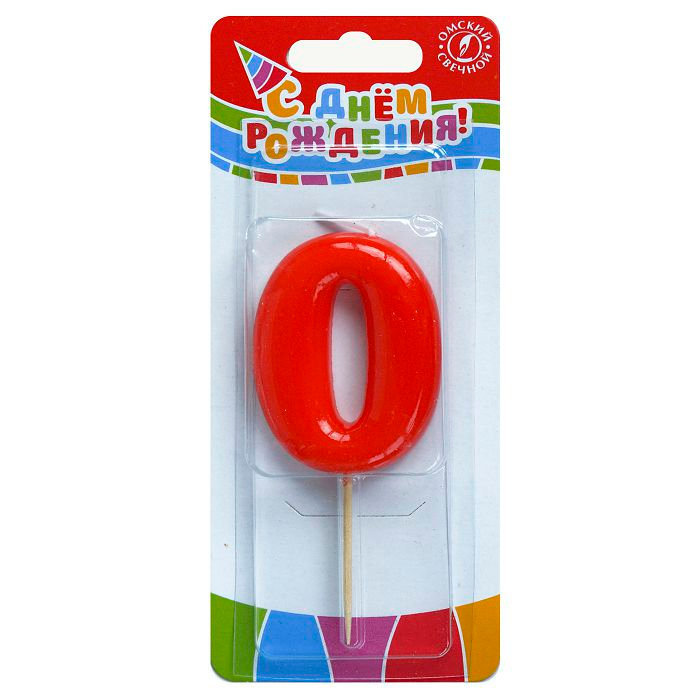 свеча тортовая на шпажке красная 0