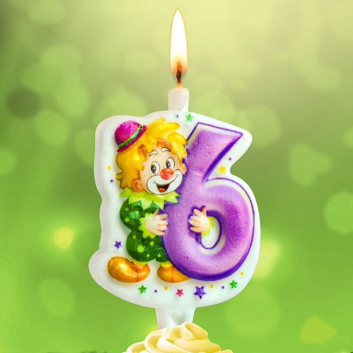 свеча тортовая 6 "клоун"