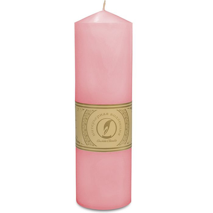 свеча цилиндр с конусом d70h250 розовый