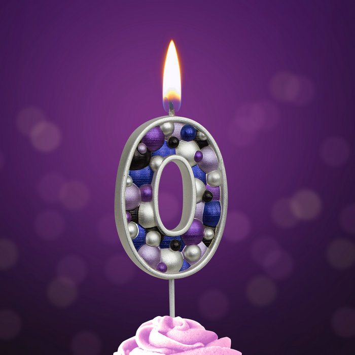 свеча тортовая "пузырьки" мал 0 серебро