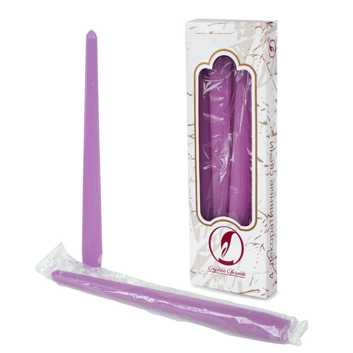 свеча античная 4 шт сиреневая