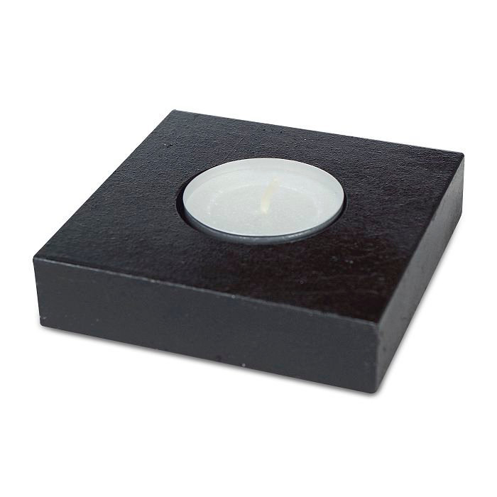 подсвечник гипсовый под чайную свечу "подиум" черный