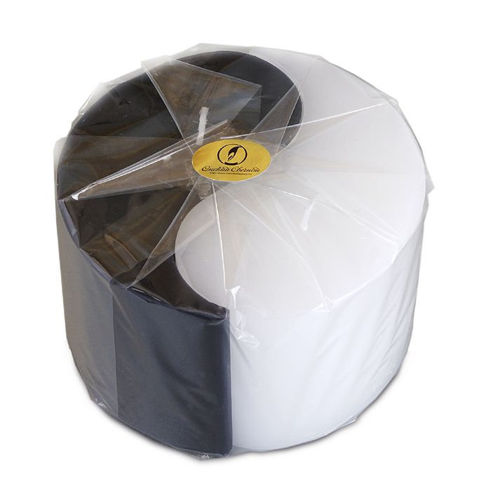 свеча двудольная призма Инь-Янь d125h75 черно/белая