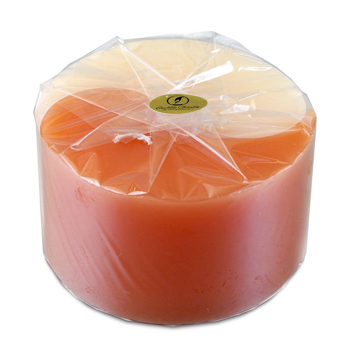 свеча двудольная призма Инь-Янь d125h75 терракотовый/крем