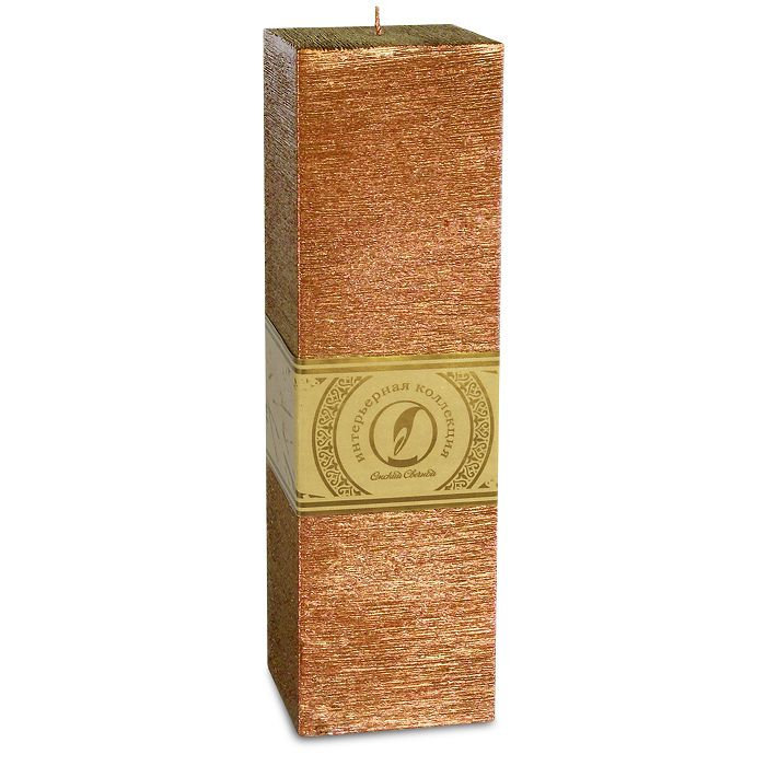 свеча квадратная призма 75х75х250 бронза