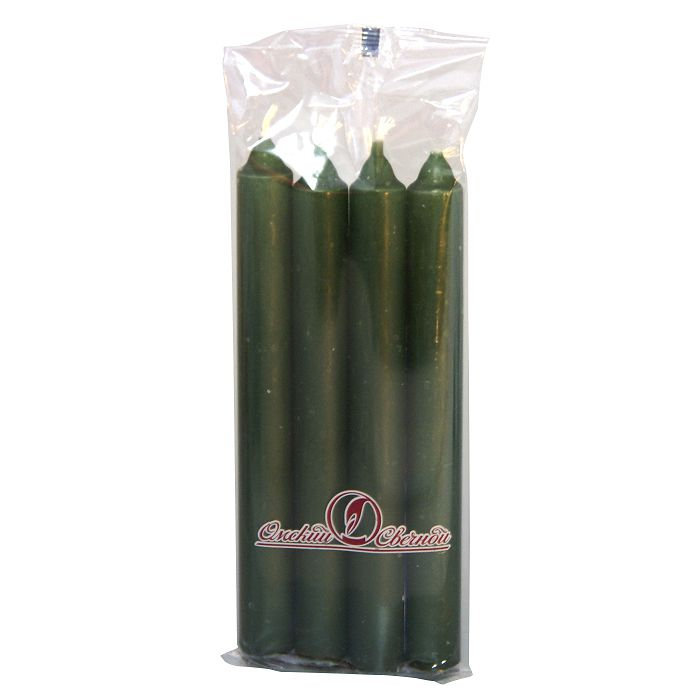 свеча столовая 40 гр темно-зеленая 4 шт