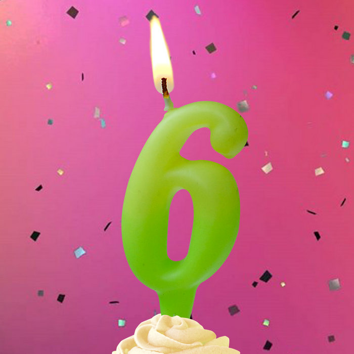 свеча тортовая люминесцентная 6