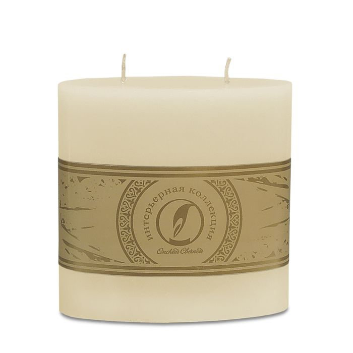 свеча овальная призма 125х63х125 2 фитиля слоновая кость