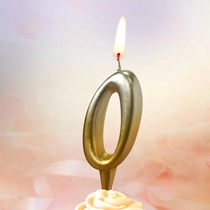 свечи тортовые цифры "золото-серебро" 0