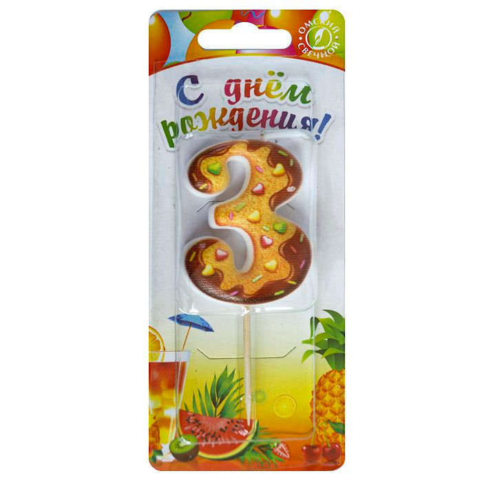 свеча тортовая  3 "Печенье"