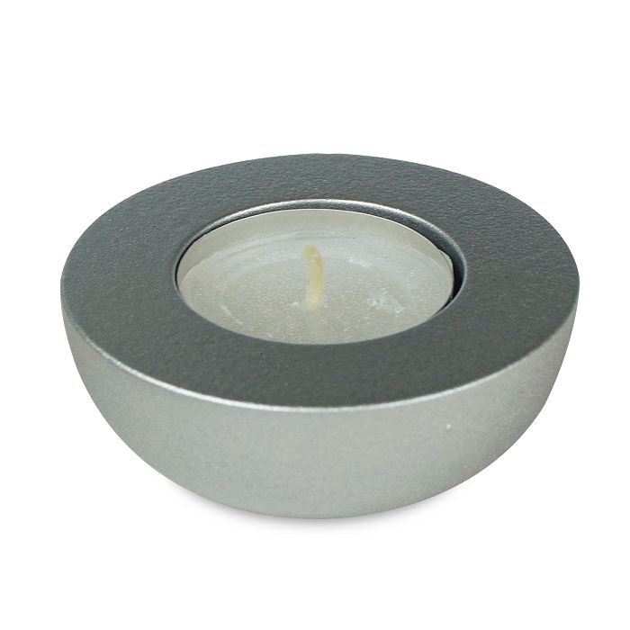 подсвечник гипсовый под чайную свечу "чашка" серебро