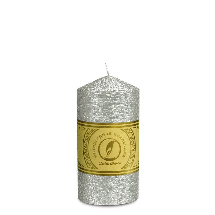 свеча цилиндр с конусом d70h127 серебро