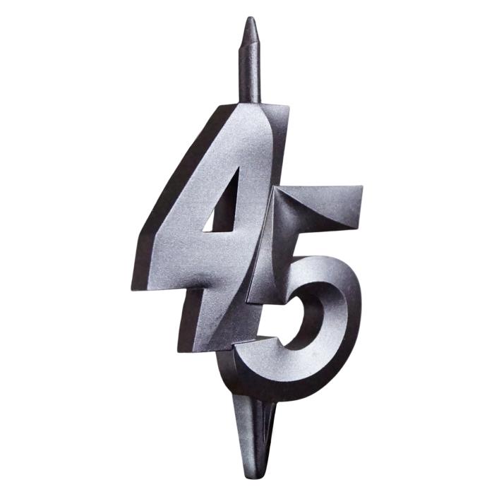 свеча тортовая витая юбилейная 45 "мокрый асфальт"
