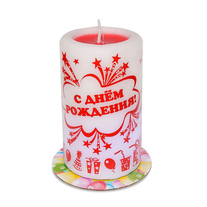 свеча "с днем рождения" хамелеон арома мед