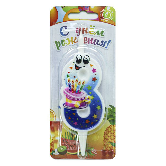 свеча тортовая "с глазками" 8