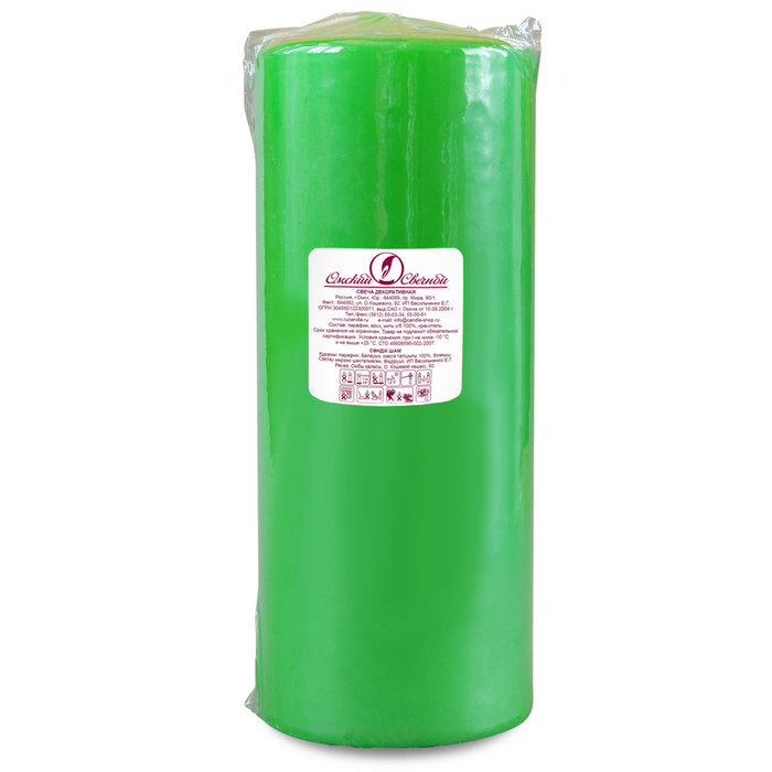 свеча пеньковая 80х200  зеленая