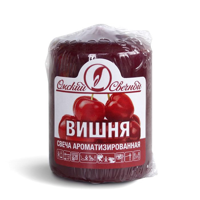 свеча ароматизированная  пеньковая 40х50 "вишня"