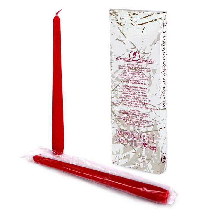 свеча античная 4 шт красная